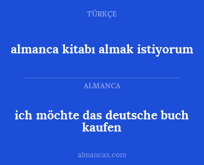 almanca kitabı almak istiyorum - ich möchte das deutsche buch kaufen