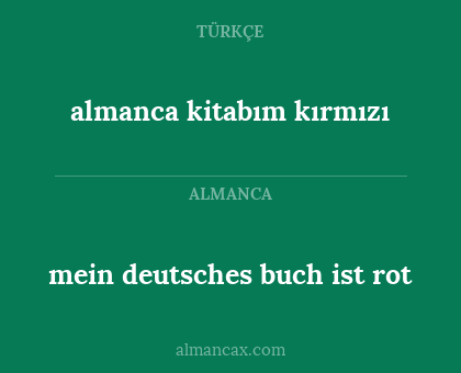 mein deutsches buch ist rot - almanca kitabım kırmızı