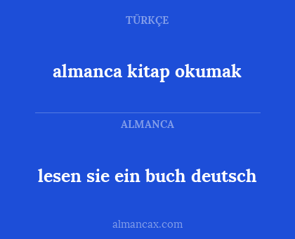 lesen sie ein buch deutsch - almanca kitap okumak