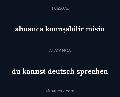 almanca konuşabilir misin - du kannst deutsch sprechen