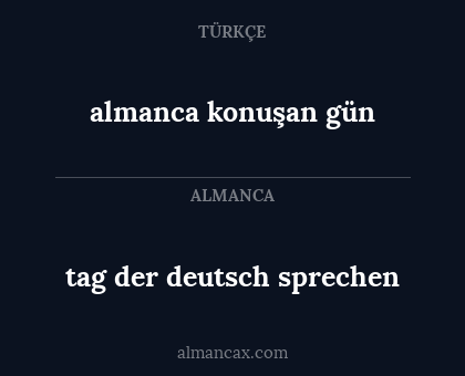 almanca konuşan gün - tag der deutsch sprechen