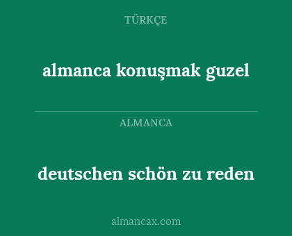 deutschen schön zu reden - almanca konuşmak guzel
