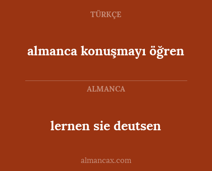lernen sie deutsen - almanca konuşmayı öğren