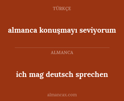 almanca konuşmayı seviyorum - ich mag deutsch sprechen