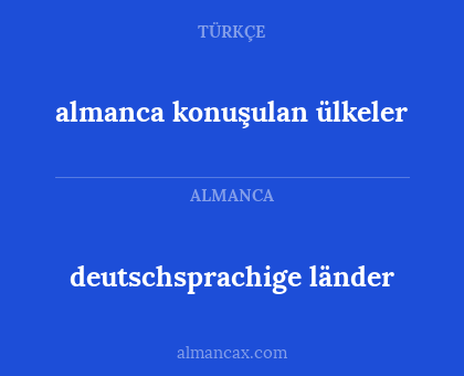 deutschsprachige länder - almanca konuşulan ülkeler