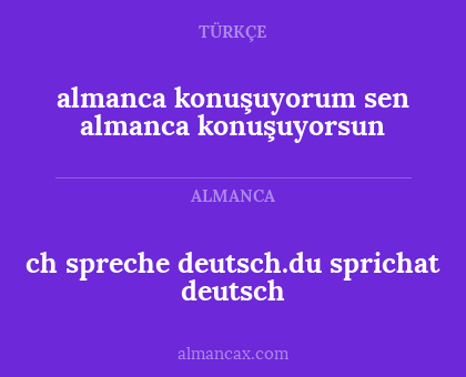 almanca konuşuyorum sen almanca konuşuyorsun - ch spreche deutsch.du sprichat deutsch