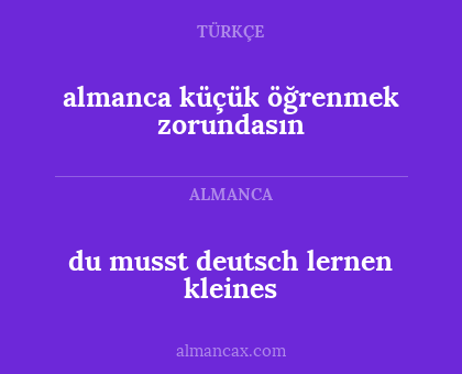 du musst deutsch lernen kleines - almanca küçük öğrenmek zorundasın