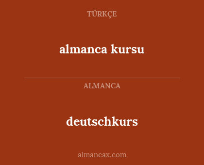 almanca kursu - deutschkurs