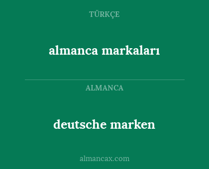 almanca markaları - deutsche marken