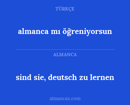 sind sie, deutsch zu lernen - almanca mı öğreniyorsun
