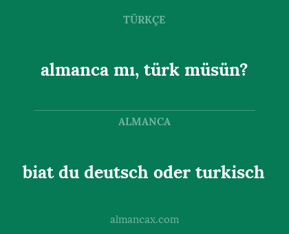 biat du deutsch oder turkisch - almanca mı, türk müsün?