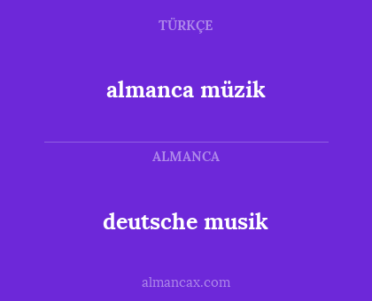deutsche musik - almanca müzik