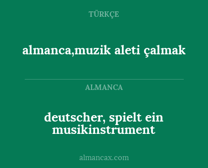 deutscher, spielt ein musikinstrument - almanca,muzik aleti çalmak