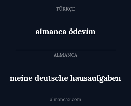 almanca ödevim - meine deutsche hausaufgaben
