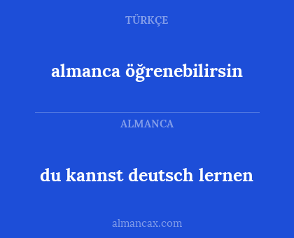 almanca öğrenebilirsin - du kannst deutsch lernen