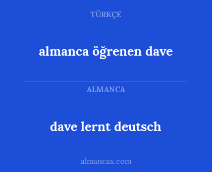 dave lernt deutsch - almanca öğrenen dave
