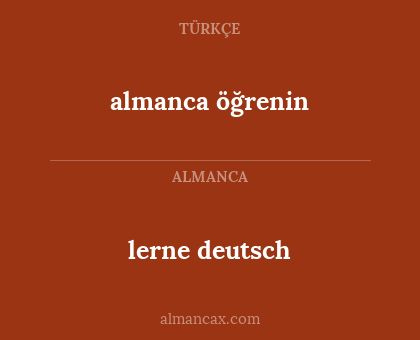almanca öğrenin - lerne deutsch