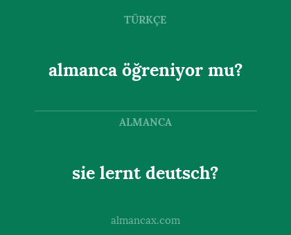 almanca öğreniyor mu? - sie lernt deutsch?