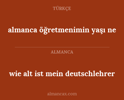 wie alt ist mein deutschlehrer - almanca öğretmenimin yaşı ne