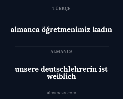 unsere deutschlehrerin ist weiblich - almanca öğretmenimiz kadın