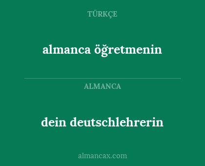 almanca öğretmenin - dein deutschlehrerin