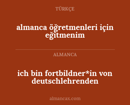 almanca öğretmenleri için eğitmenim - ich bin fortbildner*in von deutschlehrenden