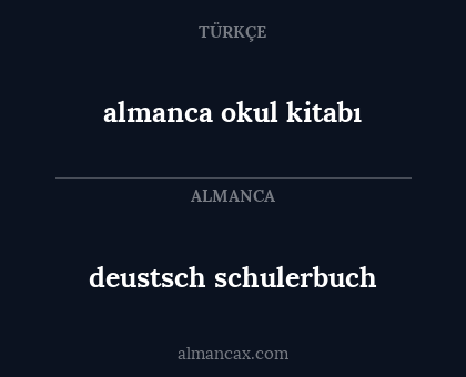 deustsch schulerbuch - almanca okul kitabı