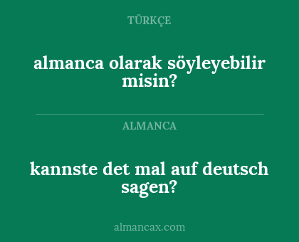 kannste det mal auf deutsch sagen? - almanca olarak söyleyebilir misin?