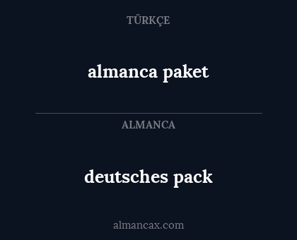 almanca paket - deutsches pack