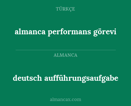 almanca performans görevi - deutsch aufführungsaufgabe
