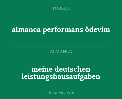 meine deutschen leistungshausaufgaben - almanca performans ödevim