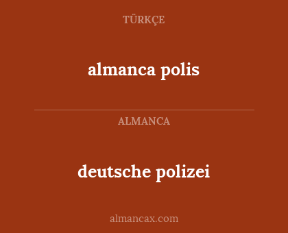 almanca polis - deutsche polizei