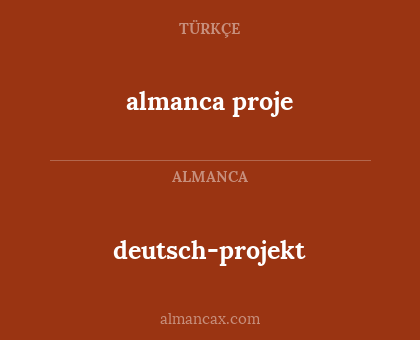 almanca proje - deutsch-projekt