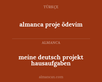 almanca proje ödevim - meine deutsch projekt hausaufgaben