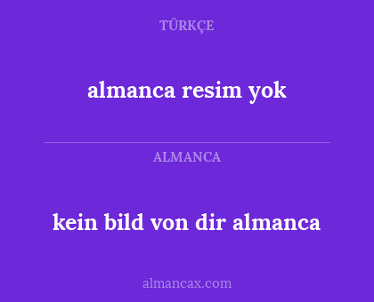 almanca resim yok - kein bild von dir almanca