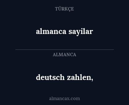 deutsch zahlen, - almanca sayilar