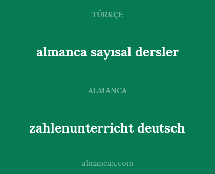 zahlenunterricht deutsch - almanca sayısal dersler