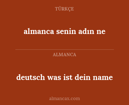 almanca senin adın ne - deutsch was ist dein name