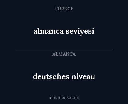 deutsches niveau - almanca seviyesi