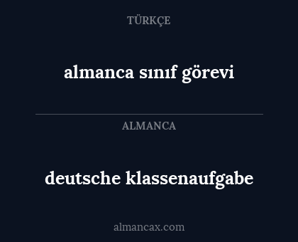 deutsche klassenaufgabe - almanca sınıf görevi