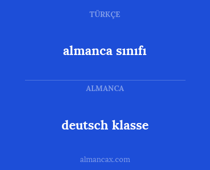 almanca sınıfı - deutsch klasse