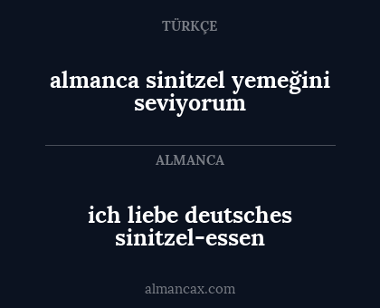 ich liebe deutsches sinitzel-essen - almanca sinitzel yemeğini seviyorum