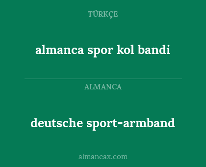 almanca spor kol bandi - deutsche sport-armband