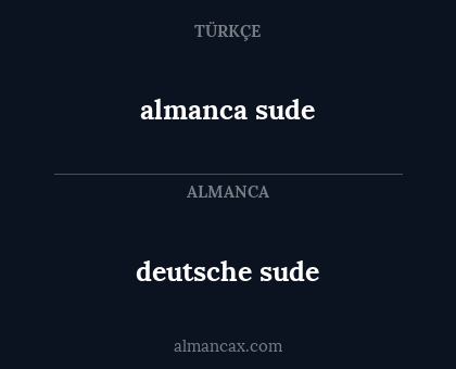 deutsche sude - almanca sude