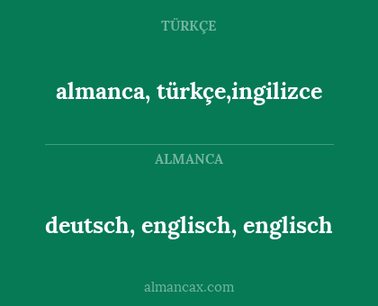 almanca, türkçe,ingilizce - deutsch, englisch, englisch
