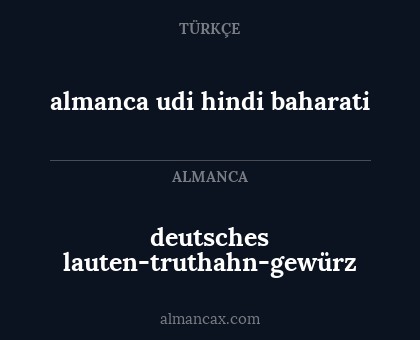 deutsches lauten-truthahn-gewürz - almanca udi hindi baharati