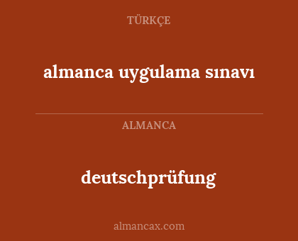 almanca uygulama sınavı - deutschprüfung