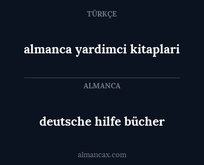 deutsche hilfe bücher - almanca yardimci kitaplari