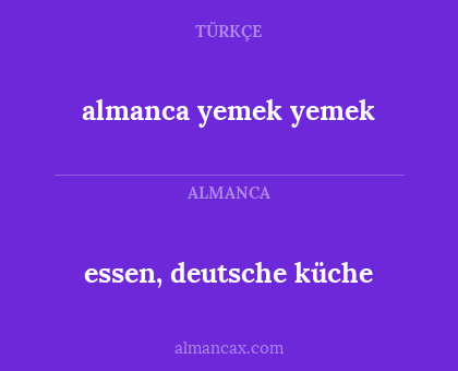 essen, deutsche küche - almanca yemek yemek