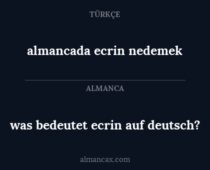 almancada ecrin nedemek - was bedeutet ecrin auf deutsch?